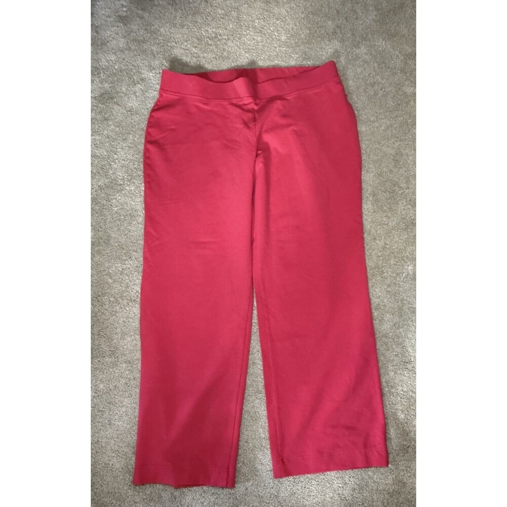 Lands End Starfish Straight Leg Pants Plus size 2X Fuchsia Pink Pull On Stretch